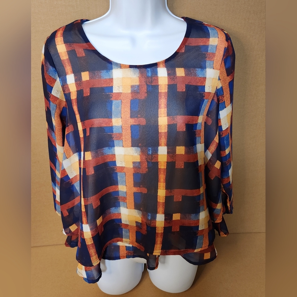 ENERGE‎ WORLD WEAR Blouse with liner Sz S